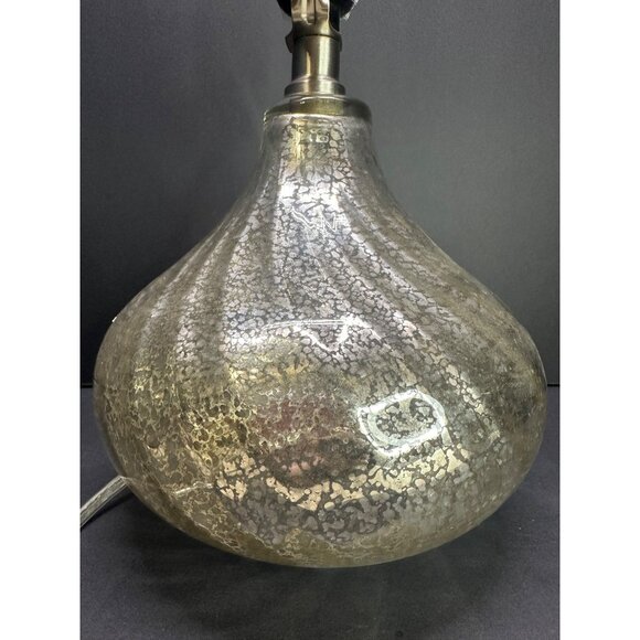 Vtg Mercury Swirl Plug-In Glass Lamp Base Portable Luminaire Decor Lamp 11" Tall - Picture 4 of 10